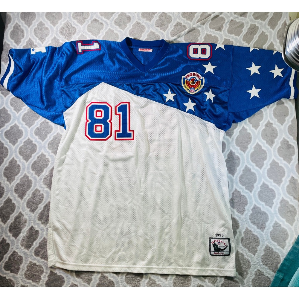 Mitchell & Ness Mens Football Jersey Size 54 Blue 1996 Pro Bowl Cris Carter 81